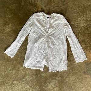 Theory eyelet long sleeve top